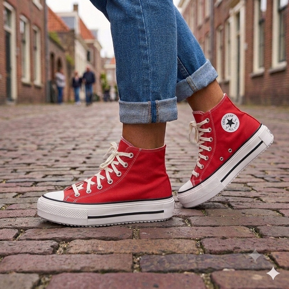 Converse Chuck Taylor All Star Lift Double Stack Women 10 Red A15542C **NEW**